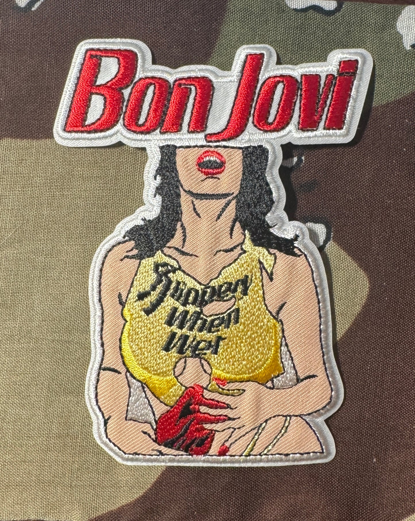 Bon Jovi Slippery When Wet Embroidered Patch B009P