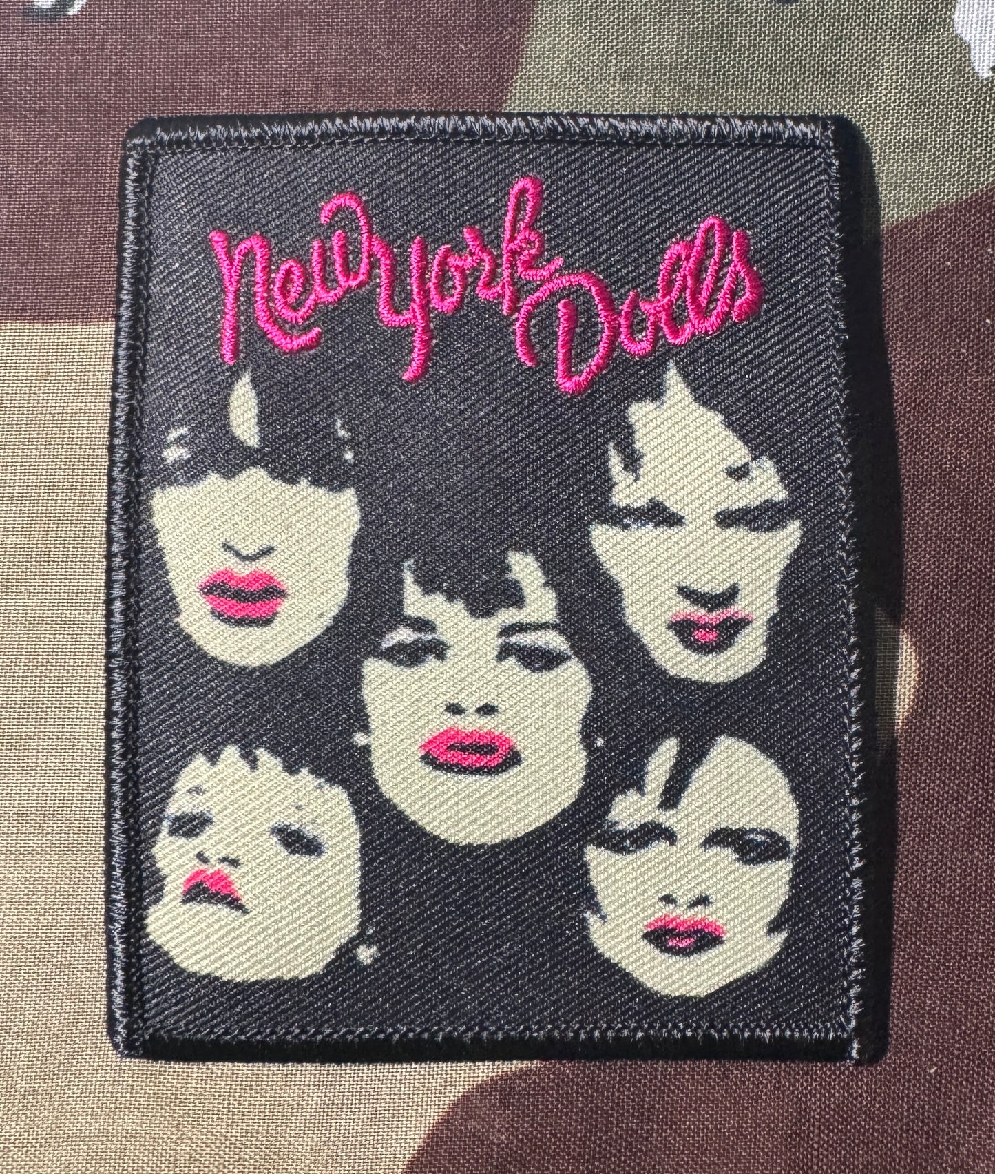 New York Dolls Faces Embroidered/Woven Patch N006P