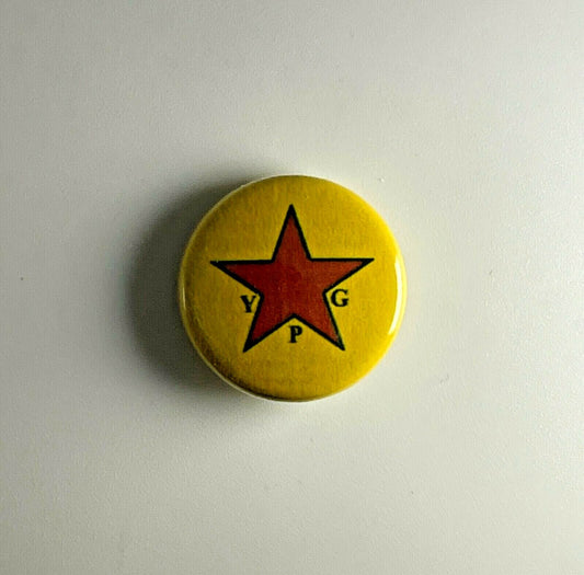 YPG Star 1" Button Y005B Badge Pin Rojava People's Protection Unit Kurdistan YPJ