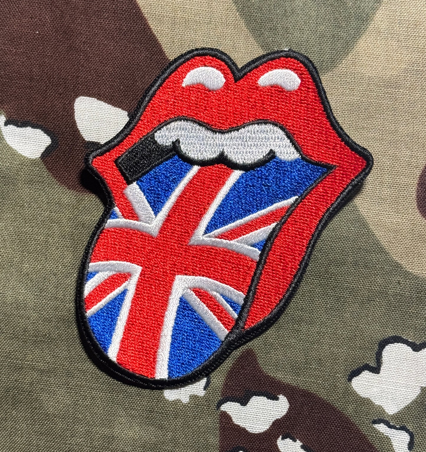 The Rolling Stones Official Tongue Union Jack Embroidered Patch R017P