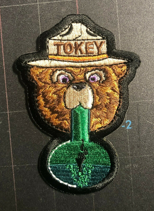 Weed Tokey Bear Marijuana Embroidered Patch W015P