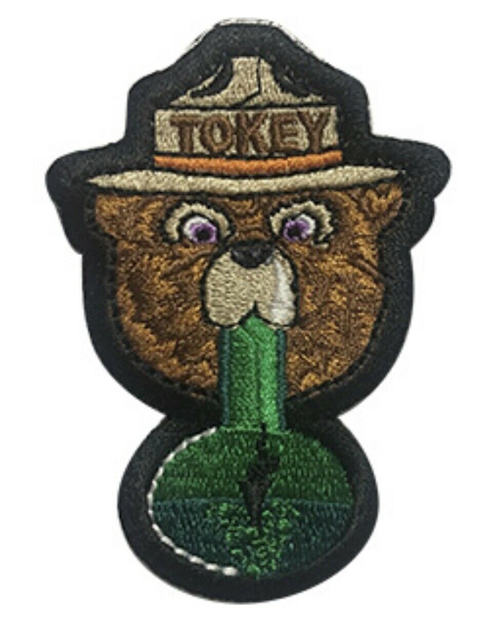 Weed Tokey Bear Marijuana Embroidered Patch W015P