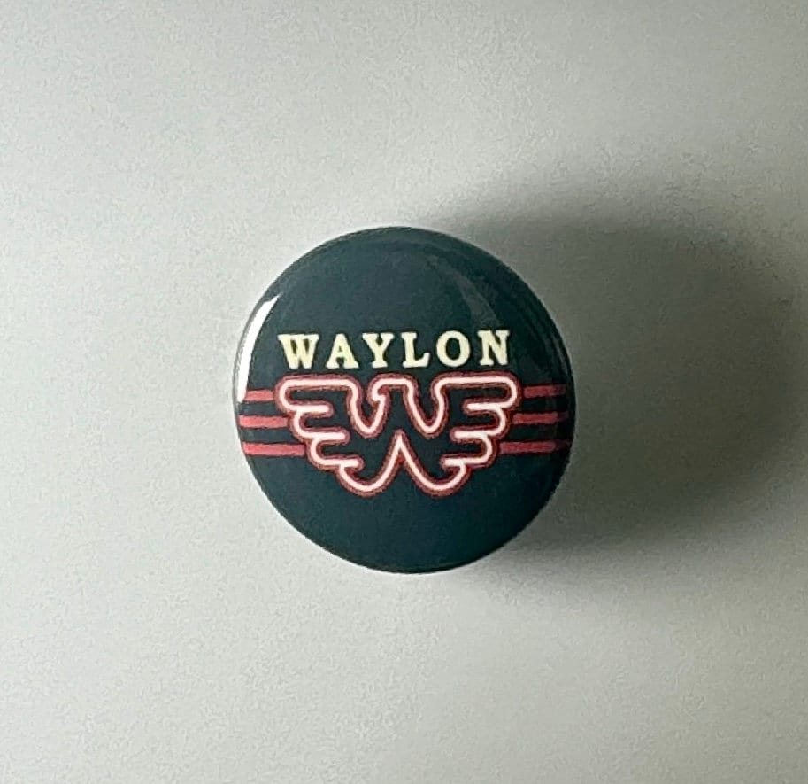 Waylon Jennings Official 1.25" Button J003B125 Badge Pin