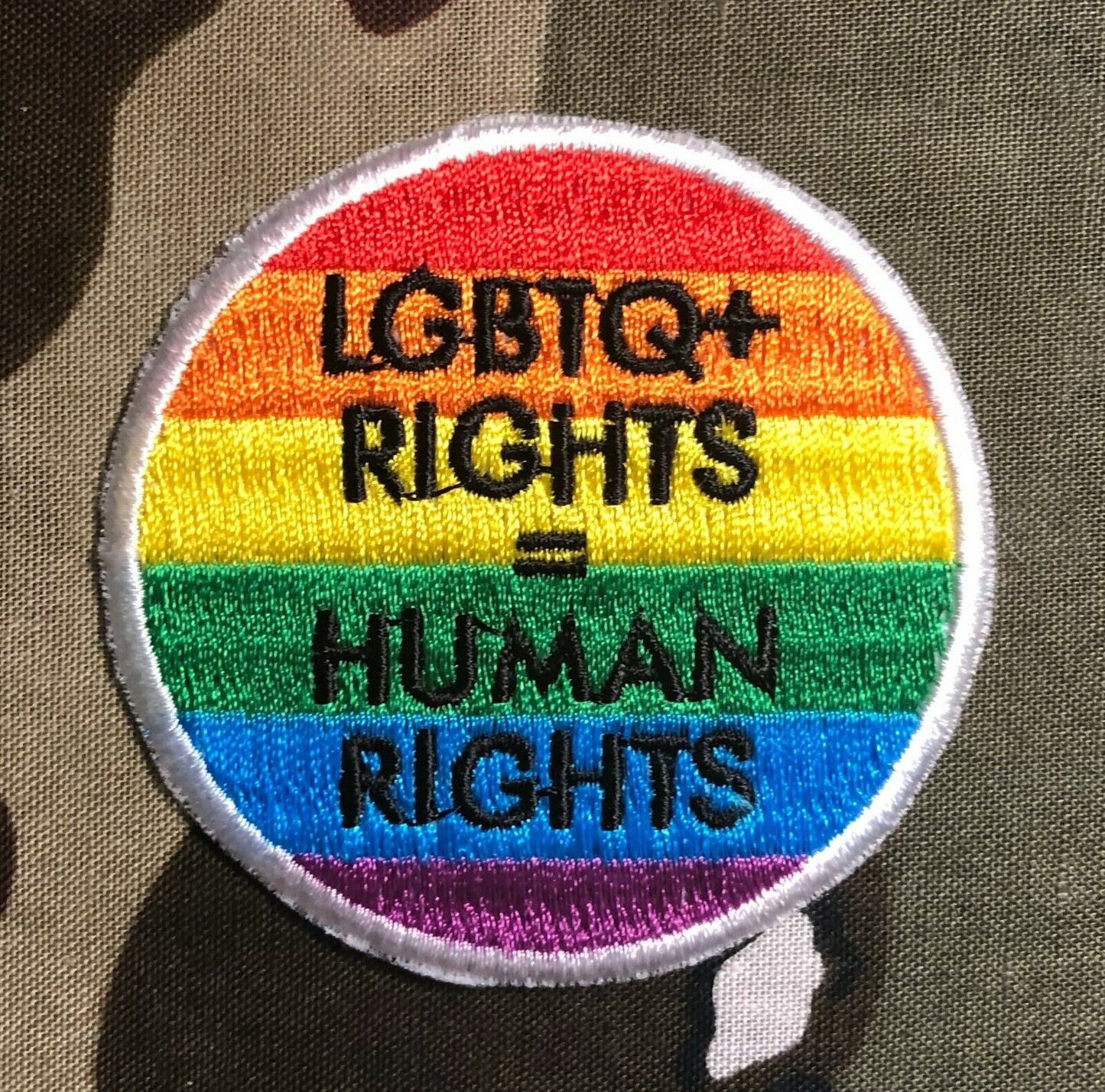 LGBTQ+ Rights = Human Rights Embroidered Patch L007P