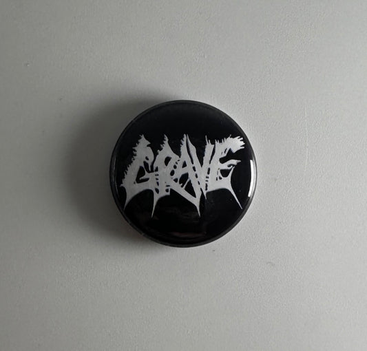 Grave Death Metal Logo 1" Button G013B Badge Pin