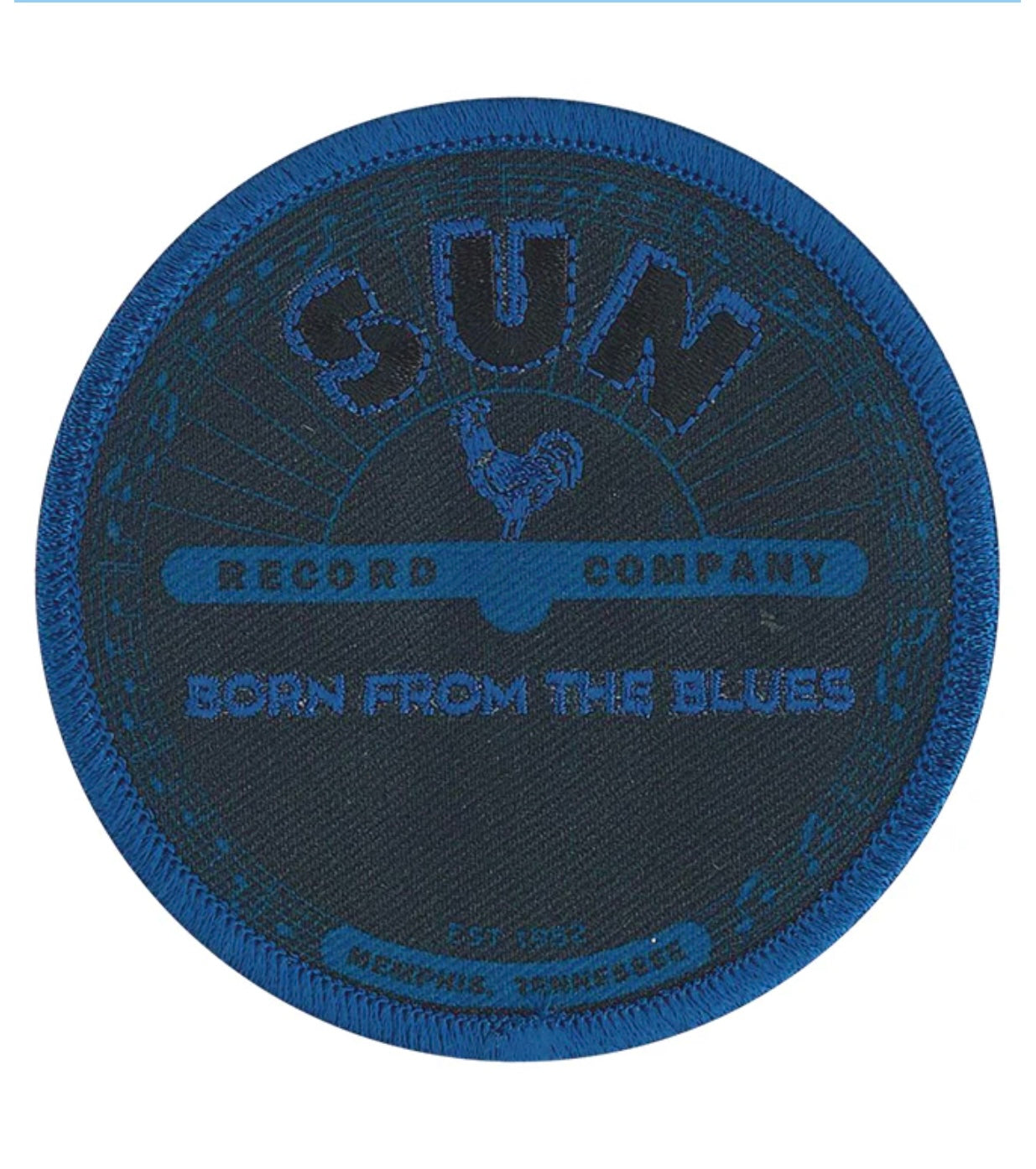 Sun Records Blue Embroidered Patch S101P Elvis Presley