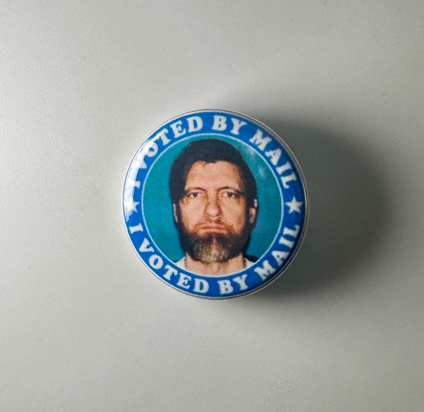 Ted Kaczynski I Voted By Mail 1.25" Button U005B125 Badge Pin