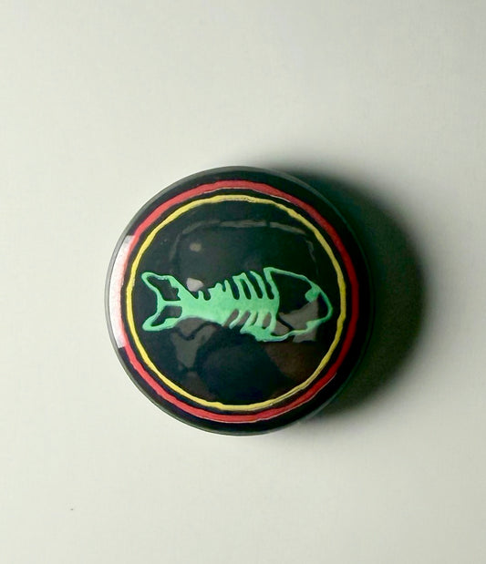 Fishbone Logo 1” Button F013B Pin Badge