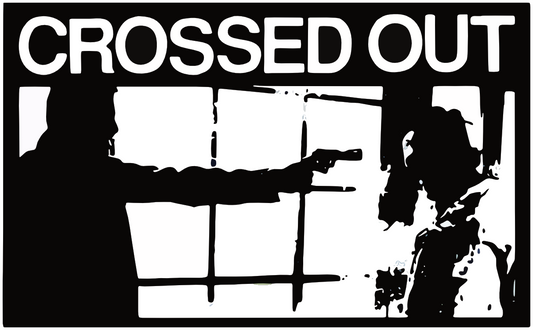 Crossed Out Power Violence Hardcore Sticker C025S