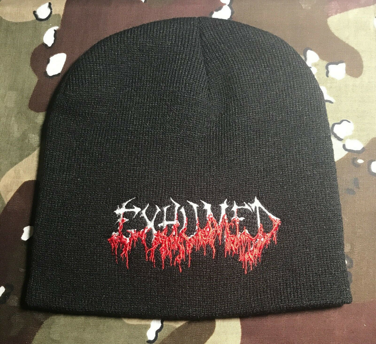 Exhumed Logo Death Metal Embroidered Beanie E001BEAN