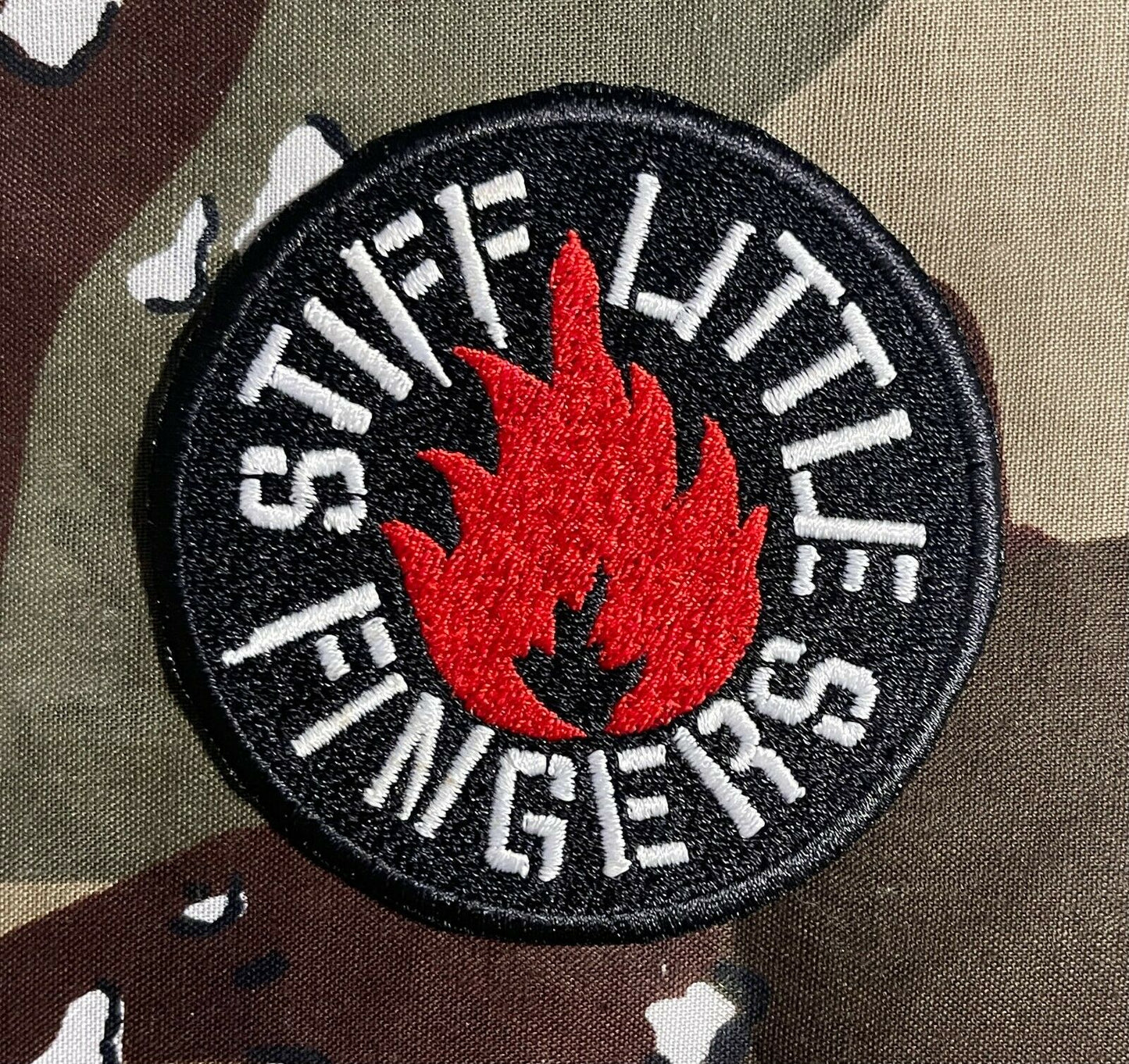 Stiff Little Fingers Inflammable Material Embroidered Patch S094P