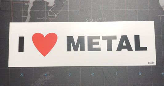 I Love Metal Heavy Metal Vinyl Sticker M002S