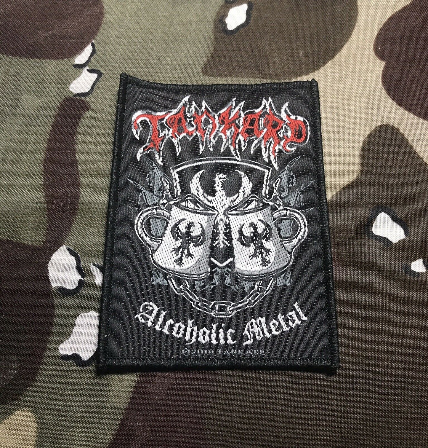 Tankard Alcoholic Metal Woven Patch T002P