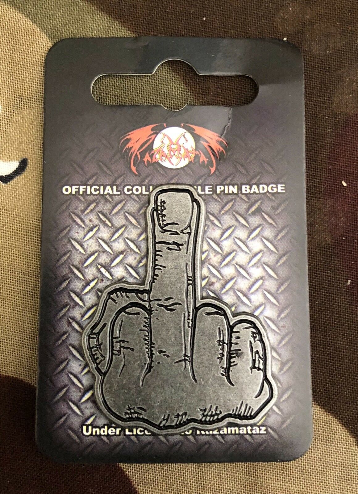 Middle Finger F*ck You F*ck Off Biker Metal Badge Lapel Pin M002PC