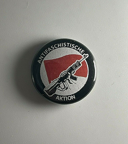 Anti Fascist Action Antifa 1” Button A018B Pin Badge