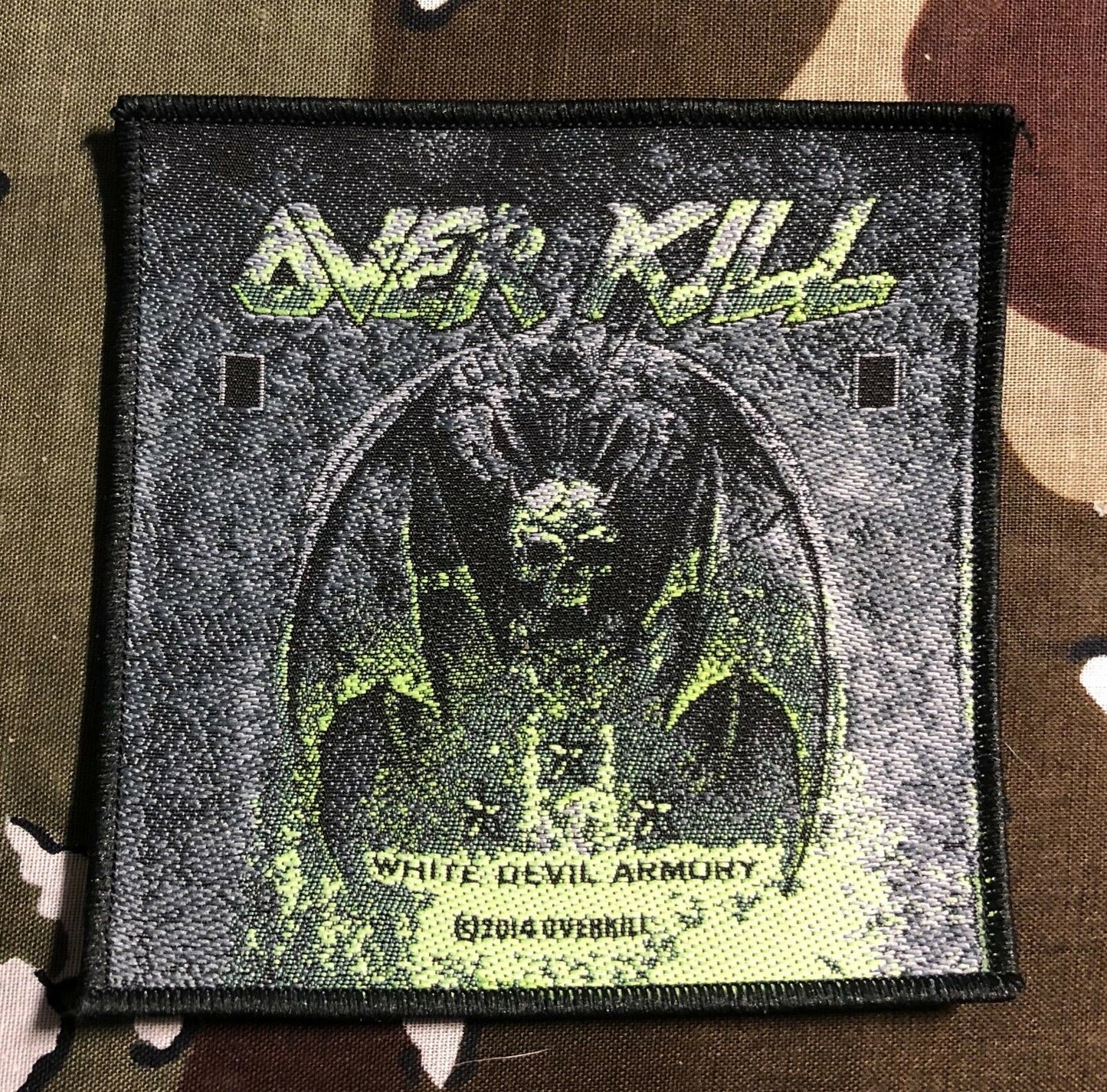 Over Kill White Devil  Woven Patch O013P Overkill Slayer Testament Exodus