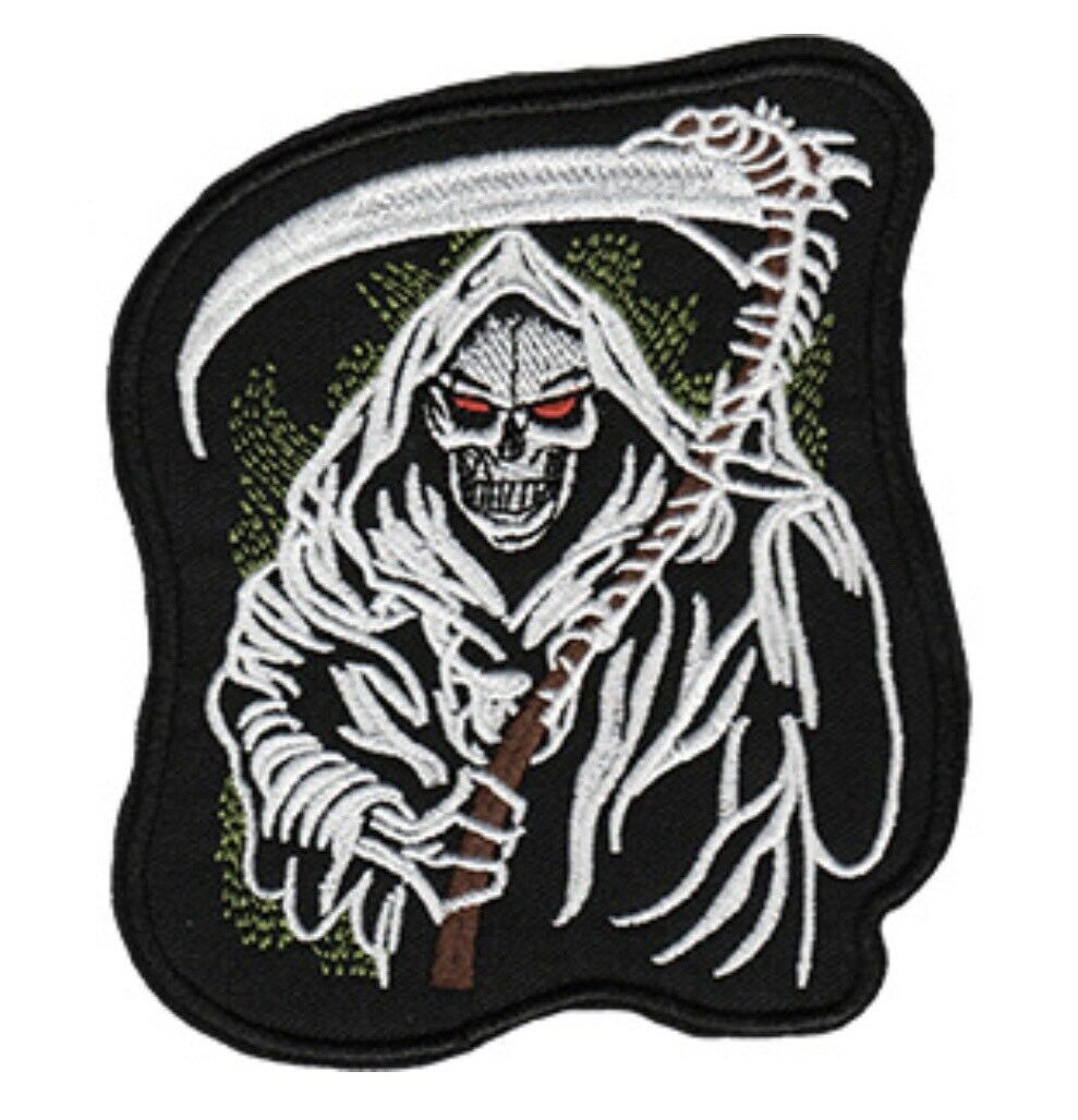 Grim Reaper Skull Embroidered Patch S031P