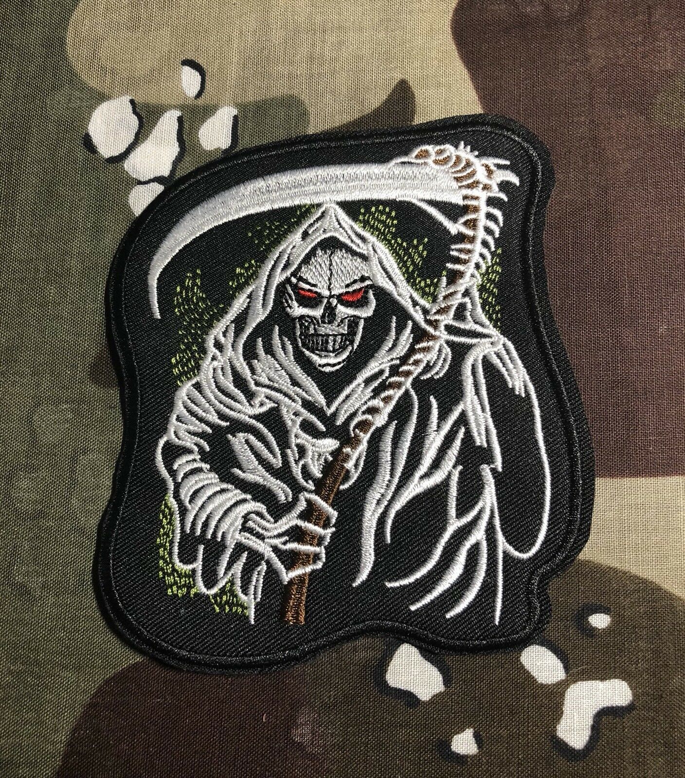 Grim Reaper Skull Embroidered Patch S031P