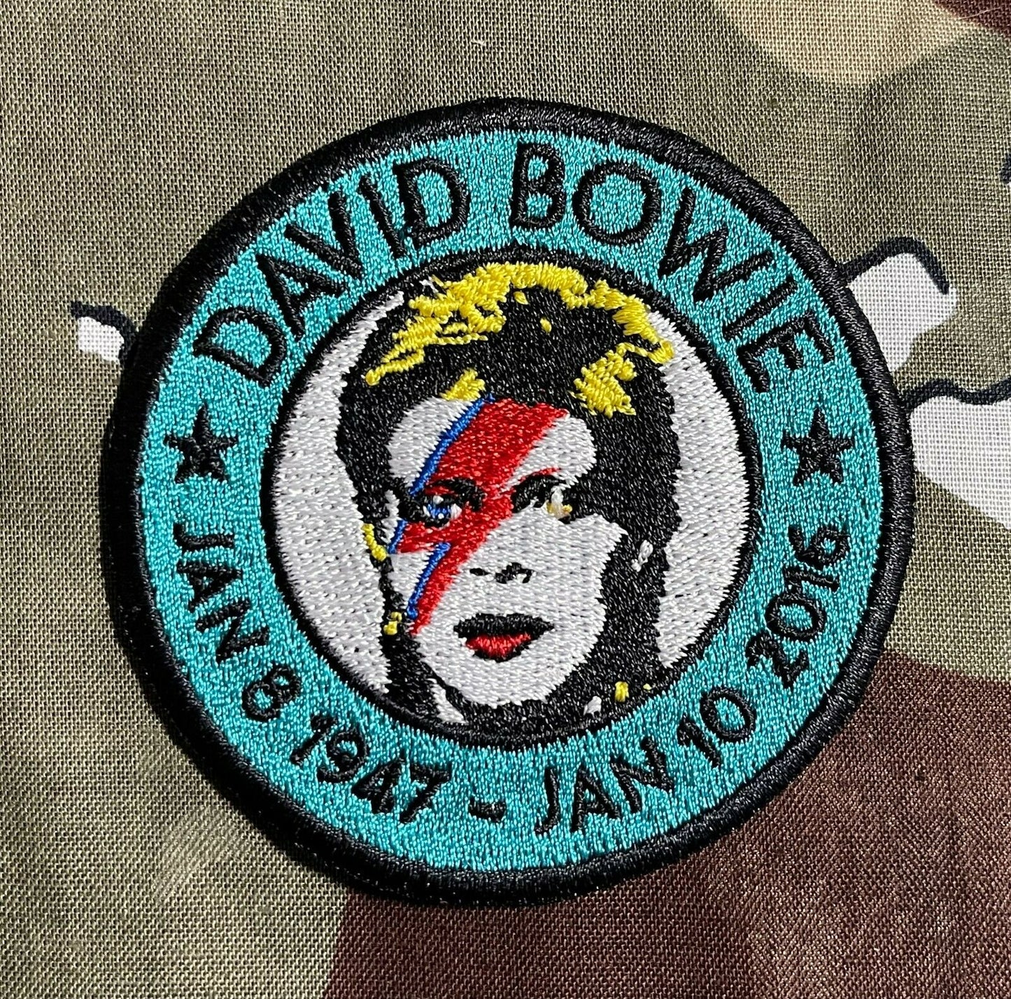 David Bowie Tribute Memorial Embroidered Patch B076P