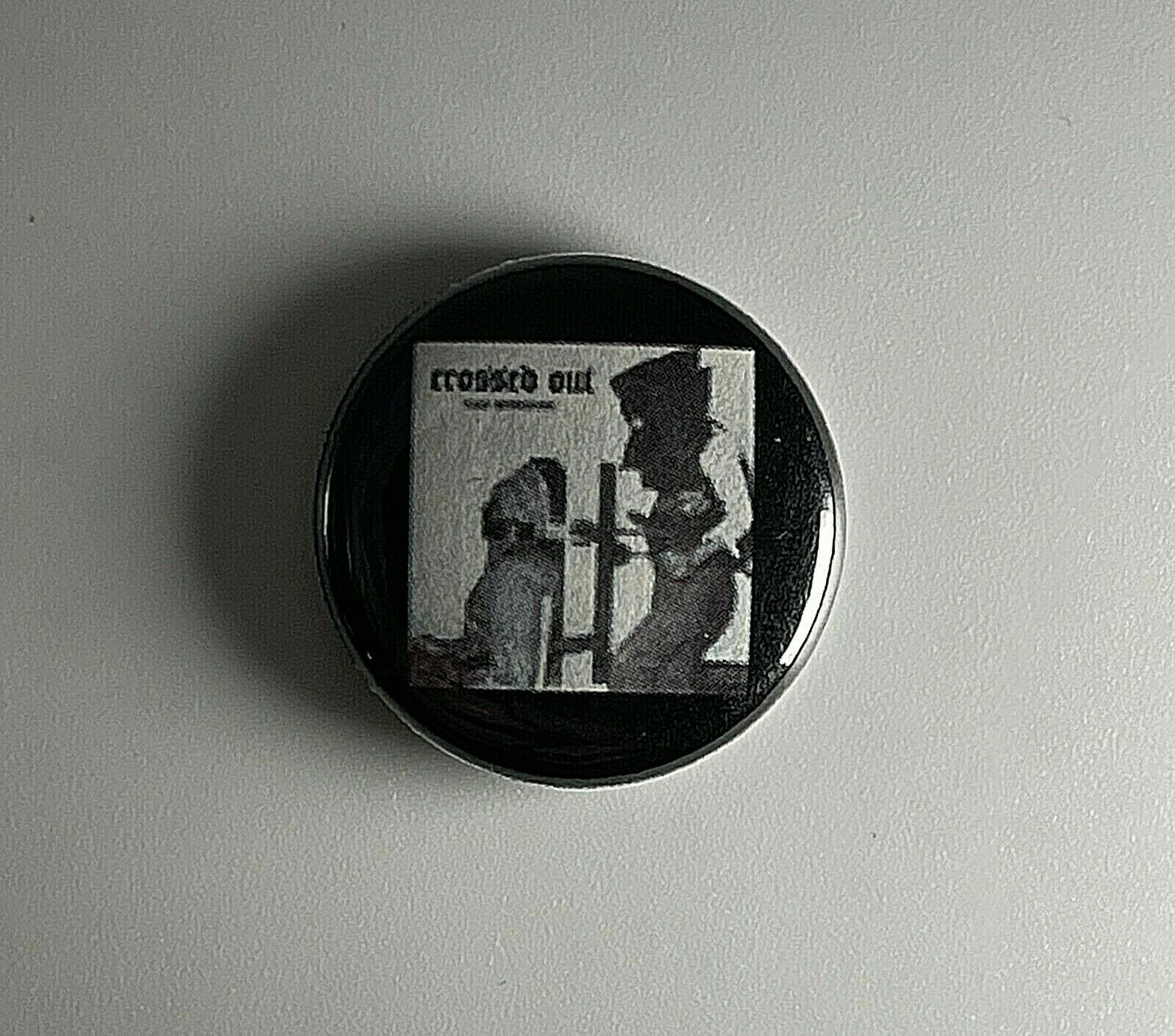 Crossed Out Power Violence 1" Button C011B Badge Pin