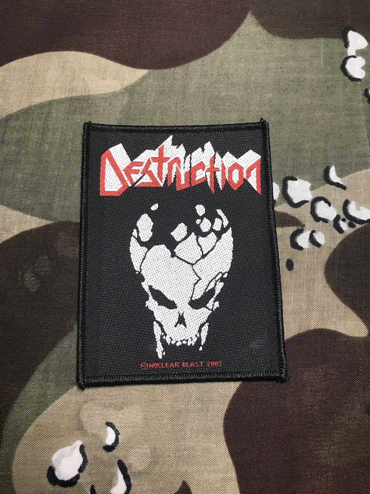 Destruction Skull Woven Patch D006P