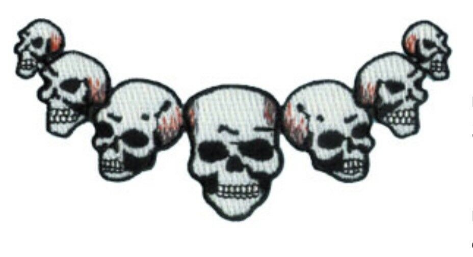 7 Skulls Embroidered Patch S028P