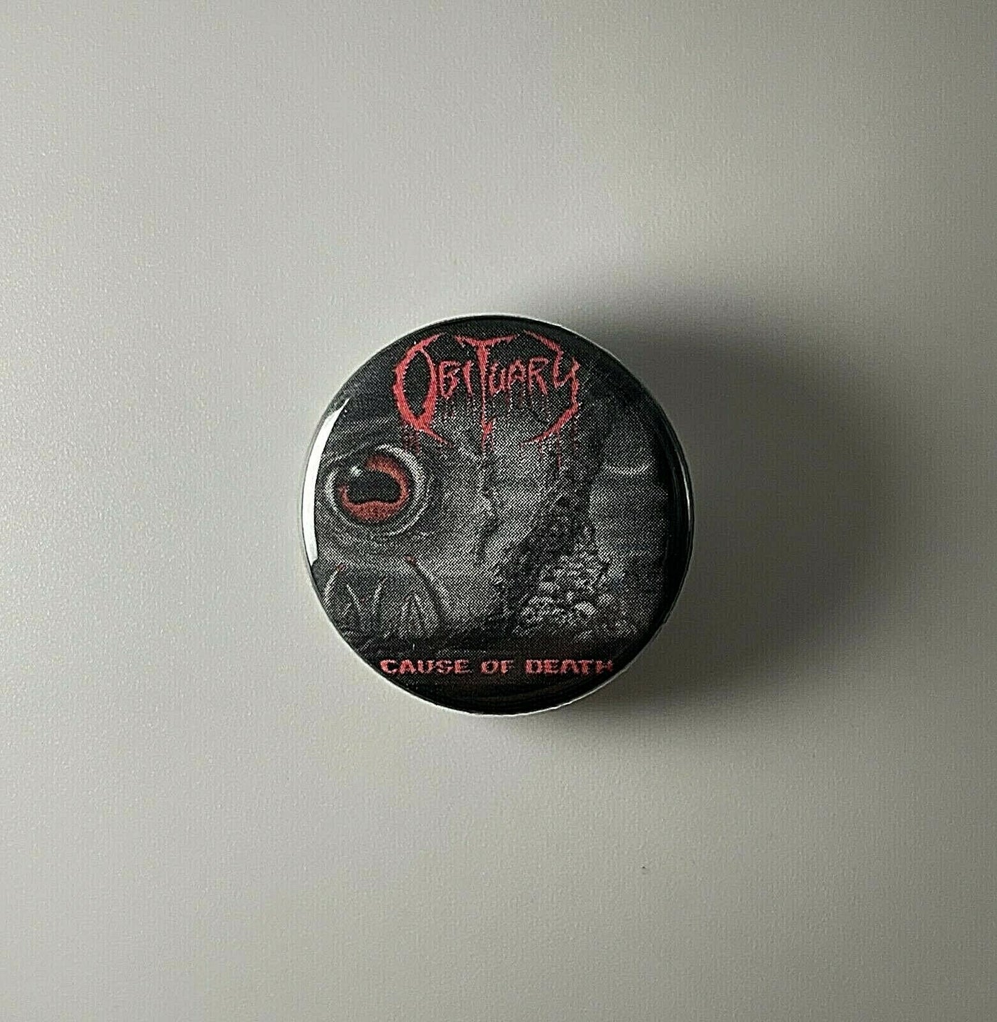 Obituary Cause Of Death 1.25" Button O001B125 Pin Badge